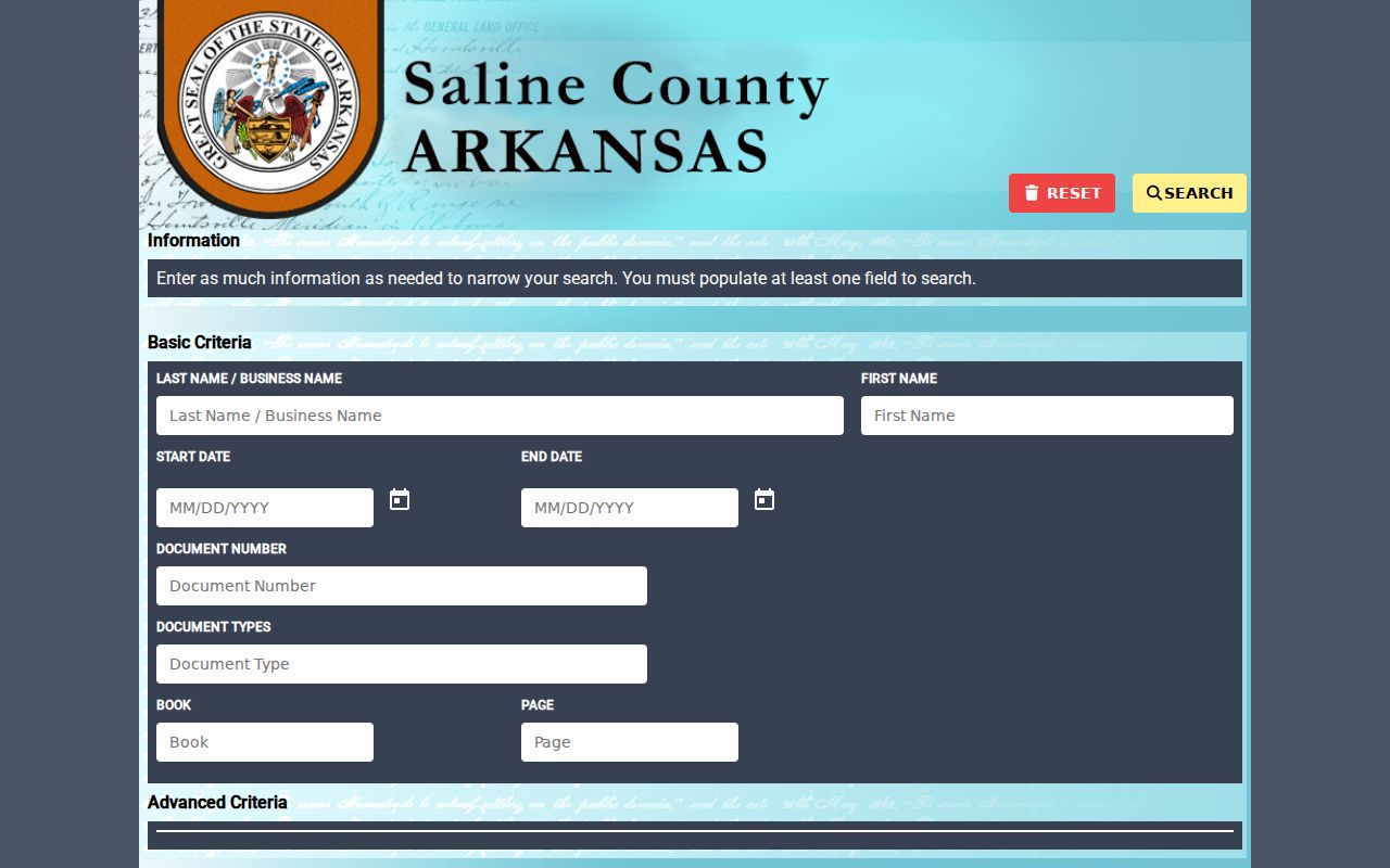 Bryant people search Saline County AVA land records