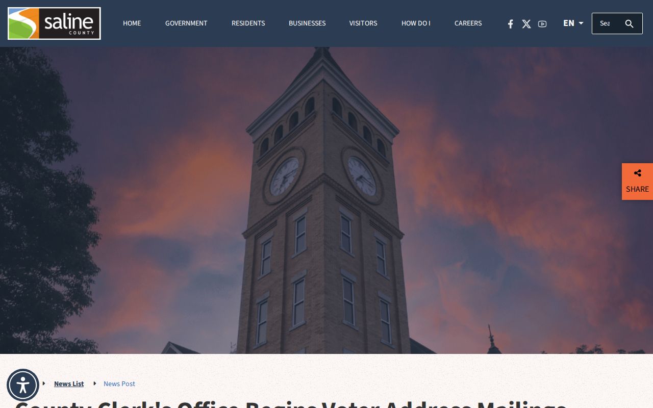 Bryant voter registration records and Saline County 2025 voter address mailings